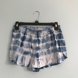 Blue/ White tie dye shorts